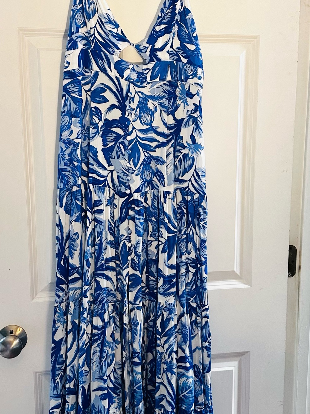 Blue and White Floral Maxi dress- Women